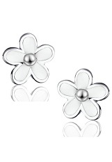 very nice silver tiny daisy flower stud earrings